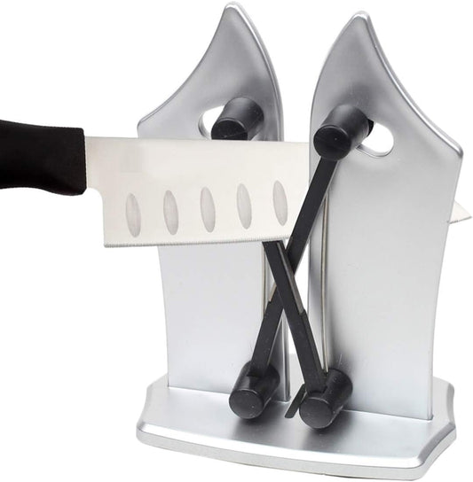 Bavarian Edge Kitchen Knife Sharpener, Sharpens, Hones, & Polishes Serrated, Beveled, Standard Blades