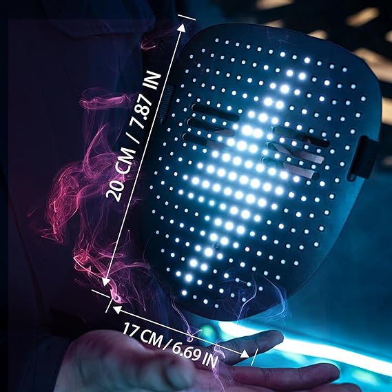 Led Mask with Gesture Sensing,Light up mask for Kids/Men/Women LED Halloween Mask for Costume Cosplay Party
