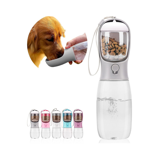 Dog Water Bottle,Portable Pet Water Bottle with Food Container