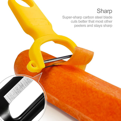 Original Vegetable Peeler Carbon Steel Blade 3-Pack Red/Green/Yellow