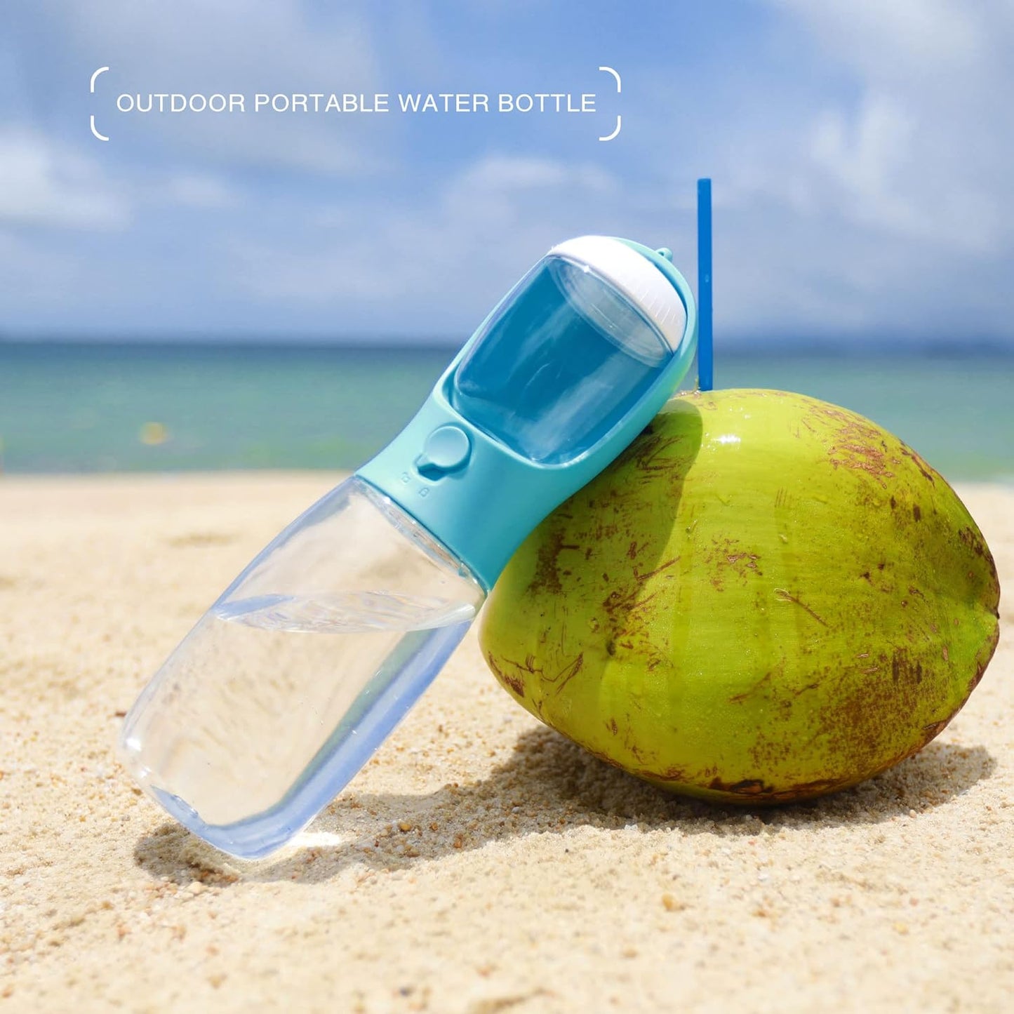 Dog Water Bottle,Portable Pet Water Bottle with Food Container
